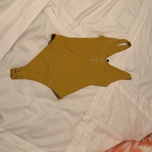 Express Women’s mustard Yellow bodysuit, small